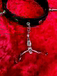 Image 3 of Upsidedown Studded Crucifix Choker