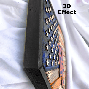 Image of New York Mets Themed Wooden Baseball Home Plate American Flag