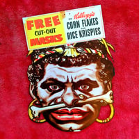 Image 2 of Big Bone (The Cannibal) - Kelloggs Corn Flakes mask (1950s) - Original Store Display sign