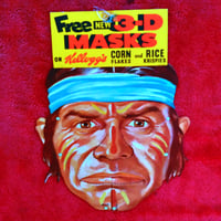 Image 1 of Tomahawk - Kelloggs Corn Flakes mask (1954) - Original Store Display Sign