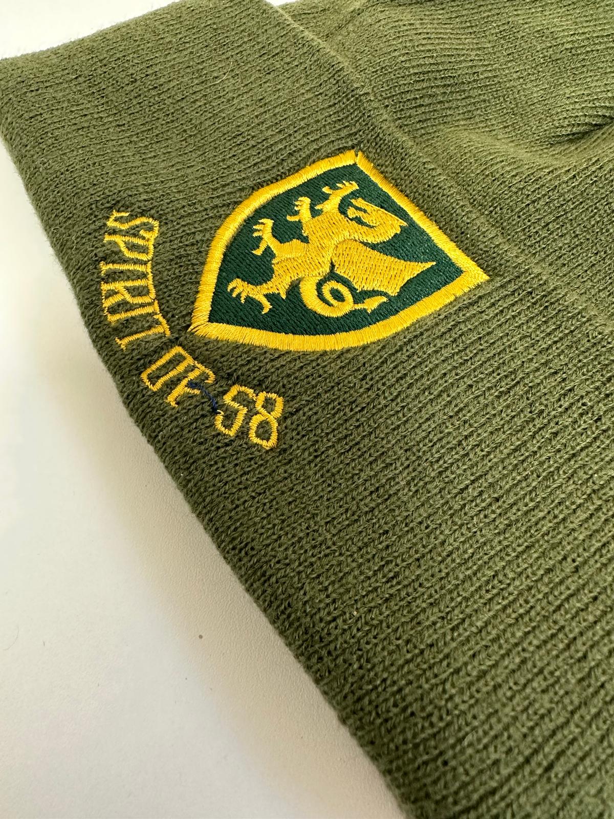 Image of Spirit of 58 Beanie in Olive Green/Oatmeal 