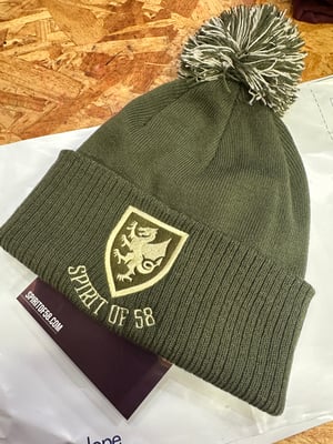 Image of Spirit of 58 Beanie in Olive Green/Oatmeal 