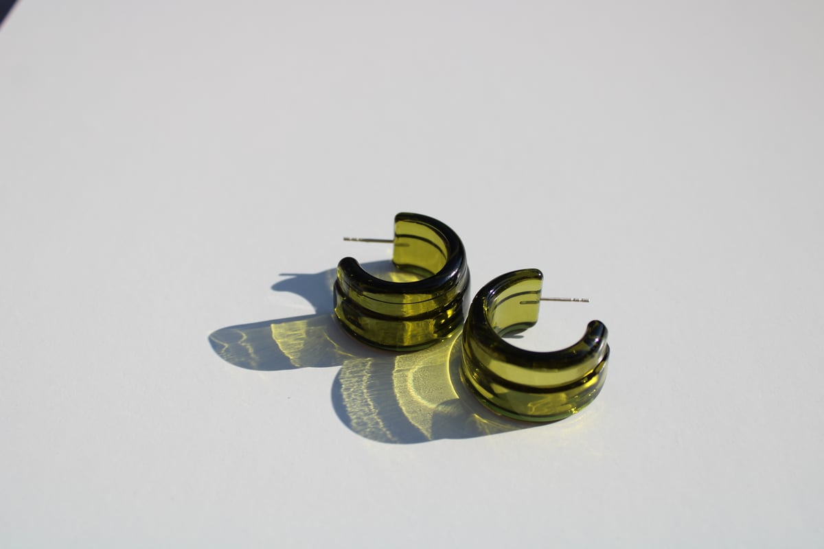 【HYERES LOR】25SS★ Champagne Fullmoon Big Bowl Earrings Gold Turle Puffy Helium Hoop Earrings | Adorn Luxe | Adornmonde