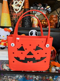 Image 1 of Med bogg bag pumpkin face bag 