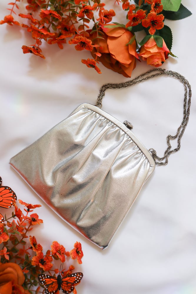 Image of Vintage Silver Double Chain Handbag 