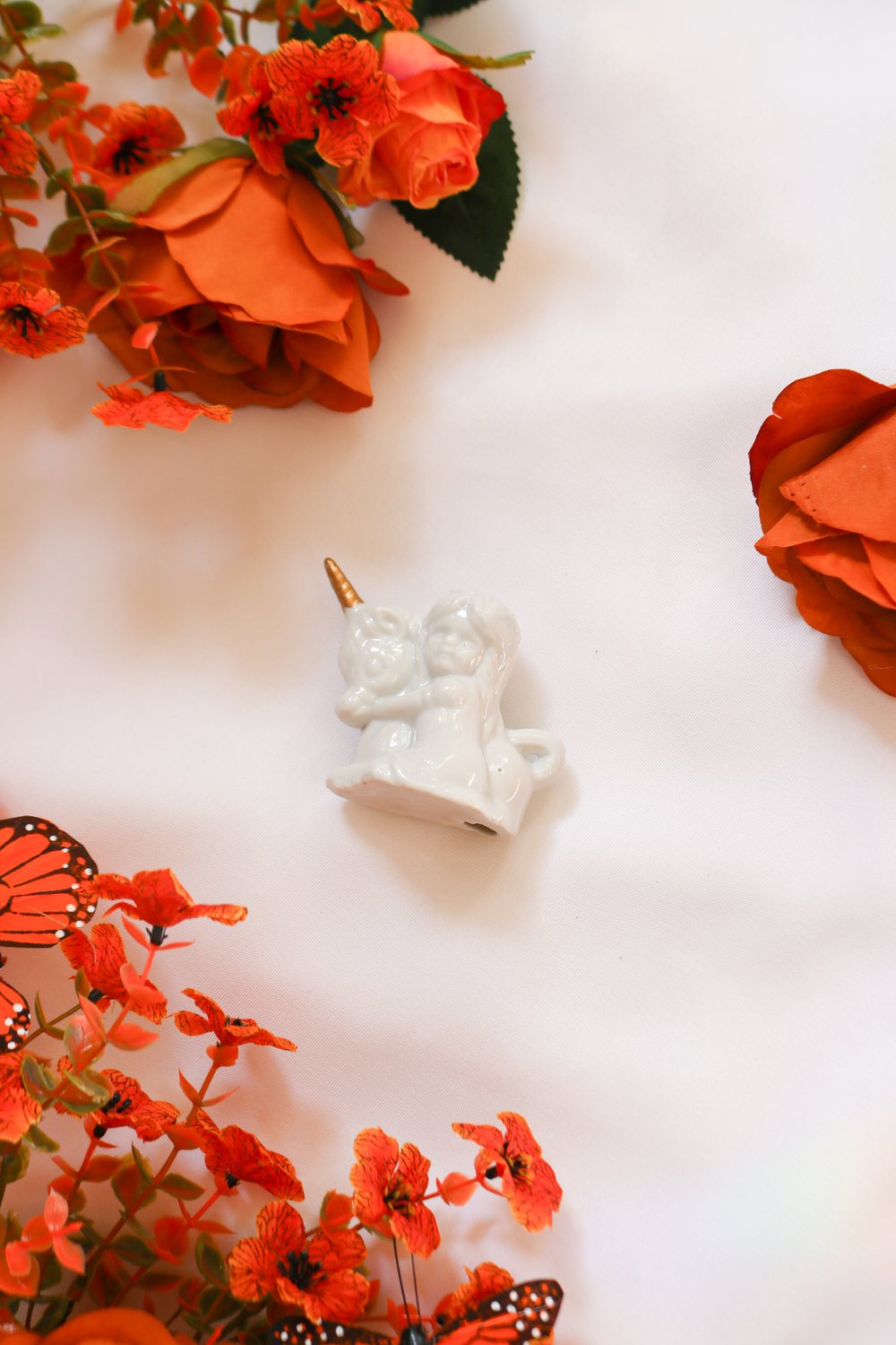 Vintage Mini Girl with Unicorn Figurine 