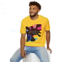 Image 3 of AWBT Yellow Color-Splash Unisex T-Shirt