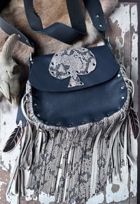 Image 1 of Snake Spade Fringe Bag