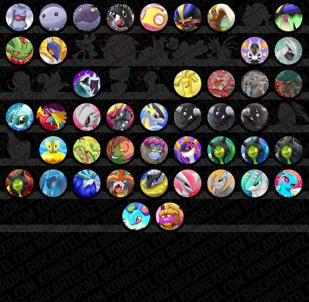 Shiny Paldea/Gen 9 Pinback Buttons