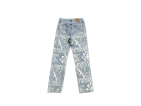 Image 1 of Wrangler heavy metal make art not war blue denim jeans