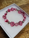 Glass Rose Beaded Bracelet 