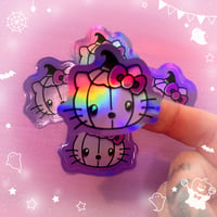 Image 1 of Hello-ween Kitty holographic sticker