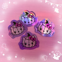 Image 2 of Hello-ween Kitty holographic sticker