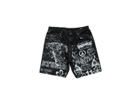 Image 2 of Wrangler angel logos heavy metal make art not war black denim jeans