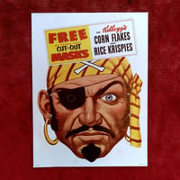 Image 1 of Pancho (The Pirate) and Tiger - Kelloggs Corn Flakes mask (1954) - Original Store Display Sign