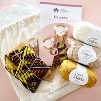 Image 2 of Kit crochet DIY – Trio de naissance thème lion (doudou, hochet et mini doudou)