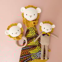 Image 1 of Kit crochet DIY – Trio de naissance thème lion (doudou, hochet et mini doudou)
