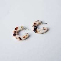 Image 2 of *NEW* Cocoa Marble Mini Hoop Earrings