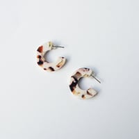 Image 4 of *NEW* Cocoa Marble Mini Hoop Earrings