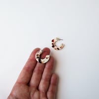 Image 6 of *NEW* Cocoa Marble Mini Hoop Earrings