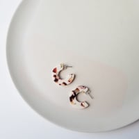 Image 5 of *NEW* Cocoa Marble Mini Hoop Earrings