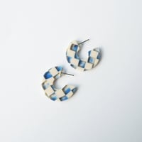 Image 3 of *NEW* Ocean Checker Hoop Earrings