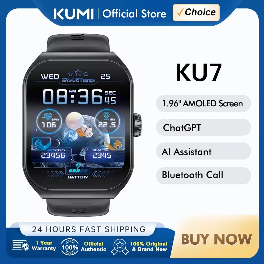 MSL Smartwatch 1.96'' AMOLED Display with Sport Modes & Health Tracking