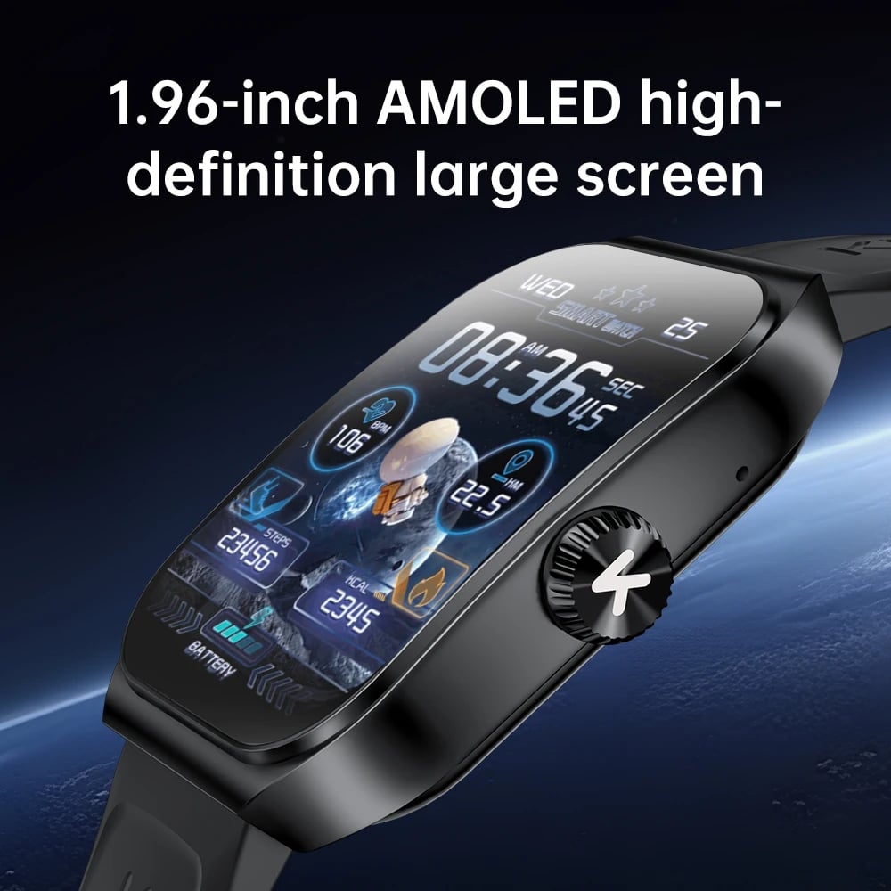 MSL Smartwatch 1.96'' AMOLED Display with Sport Modes & Health Tracking