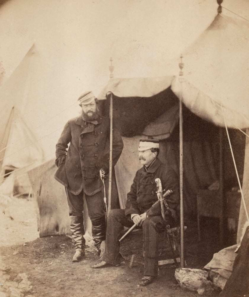 Image of Roger Fenton: Sir John Campbell and his aide-de-camp Captain Hume, Crimea ca. 1855