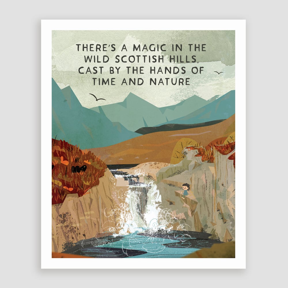 Image of 'Magic in the Scottish hills' Gaelic (Print)