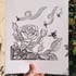 Rose and Bees Lino Print Image 2