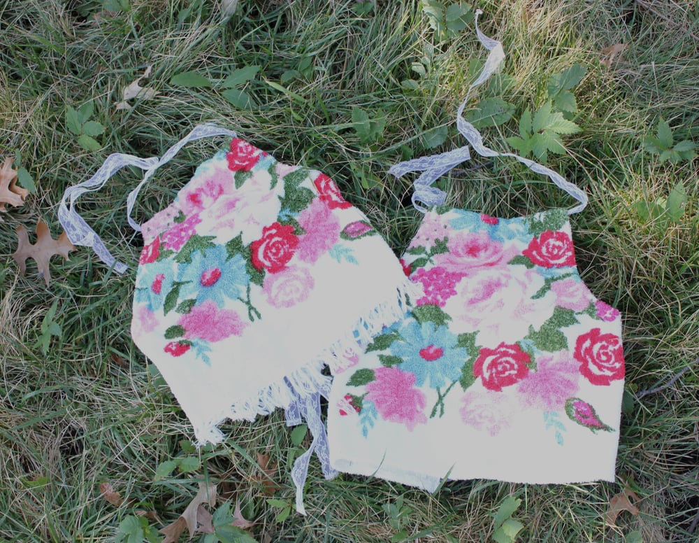 Image of Floral Towel Halter Top