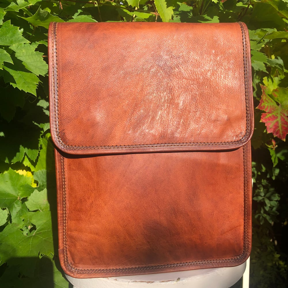 Image of 11”x9” - Ipad-Size #6A - Handmade Leather Bag/Half Flap 