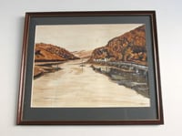 Image 6 of Vintage Watercolour Painting, Landscape Riverside Road, Signed, Framed Size 12 6/10 x 10 6/10 ins   