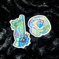 Image 2 of Pride Flag Stickers Skull and Lava Lamp