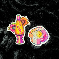 Image 1 of Pride Flag Stickers Skull and Lava Lamp