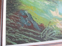 Image 11 of Vintage Alpine House Landscape Painting, Signed, c.1970s, Framed Size 18 x 14 ins