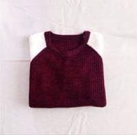 Image 1 of Vintage Burgundy red shoulder patch fisherman jumper