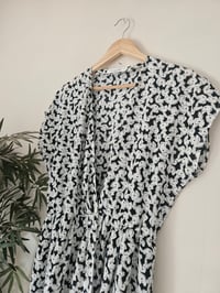 Image 2 of French 1930s monochrome floral print tulip dress