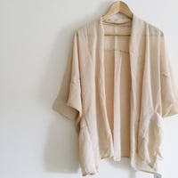 Image 1 of Vintage Nude Chiffon pleated blazer