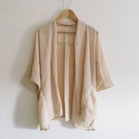 Image 3 of Vintage Nude Chiffon pleated blazer