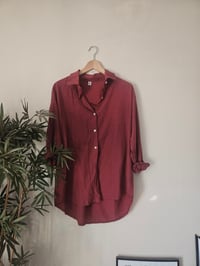 Image 1 of Vintage Burgundy Red Silk shirt 