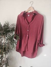 Image 3 of Vintage Burgundy Red Silk shirt 