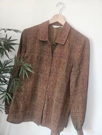 Image 3 of Vintage Brown Textured Bell sleeved shirt