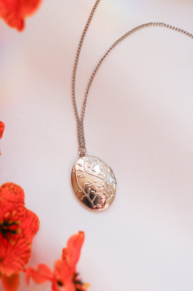 Image of Silver Swirling Vine Locket 