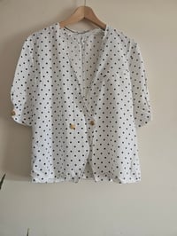 Image 3 of Vintage delicate Polka Dot Gold button tunic