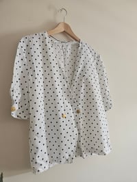 Image 1 of Vintage delicate Polka Dot Gold button tunic