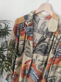 Image 2 of Vintage 1980s Oversized Abtract Gathered shirt 