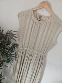 Image 2 of Vintage Pastel Yellow Polka dot Pleated dress