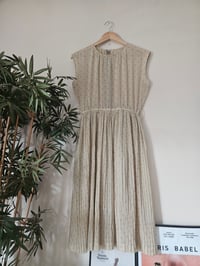 Image 1 of Vintage Pastel Yellow Polka dot Pleated dress